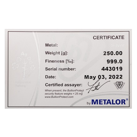 Silberbarren 250 g divers - LBMA zertifiziert